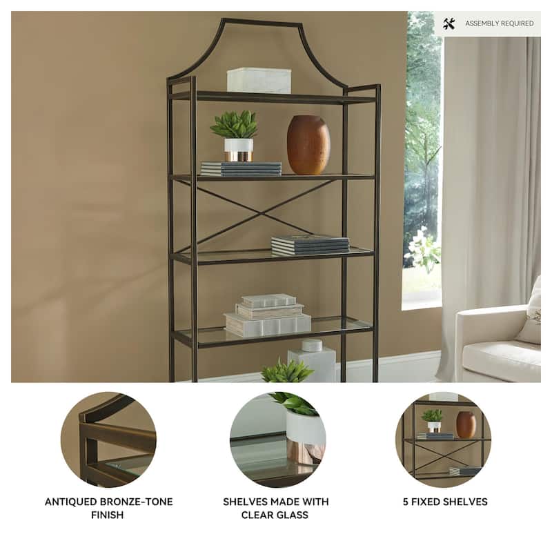 Signature Design by Ashley Bernonly Brown 72" Bookcase - 36" W x 12" D x 71.88" H