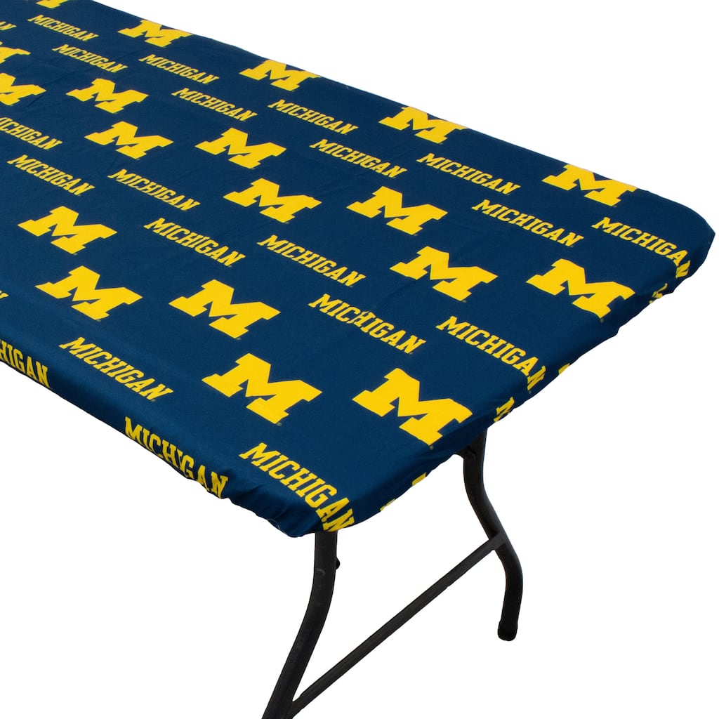 Michigan Wolverines Tailgate Fitted Tablecloth, 72" x 30", 6 ft table - 72" x 30", 6 ft table