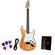 preview thumbnail 13 of 12, LyxPro 39 inch Beginner Electric Guitar & Electric Guitar Accessories Natural