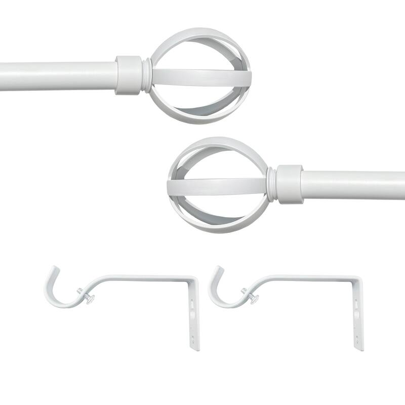 Buono II Halo White Decorative Rod & Finial 28-120 Inch