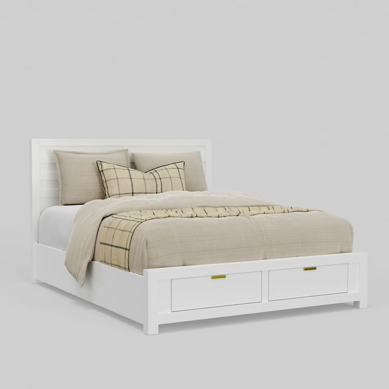 Carmel Eastern King Storage Bed, White - Full