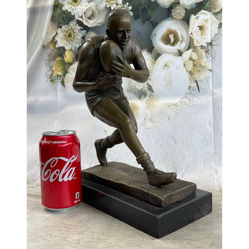 Australian Aussie Rugby Player Bronze Statue Sculpture Trophy Figure 12 Inches X 8 Inches
