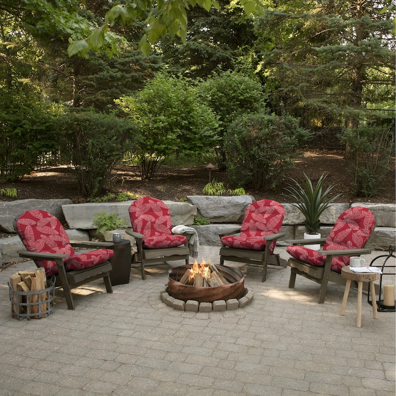 ARDEN Outdoor Plush Modern Tufted Adirondack Cushion, Set of 2, 20 x 18