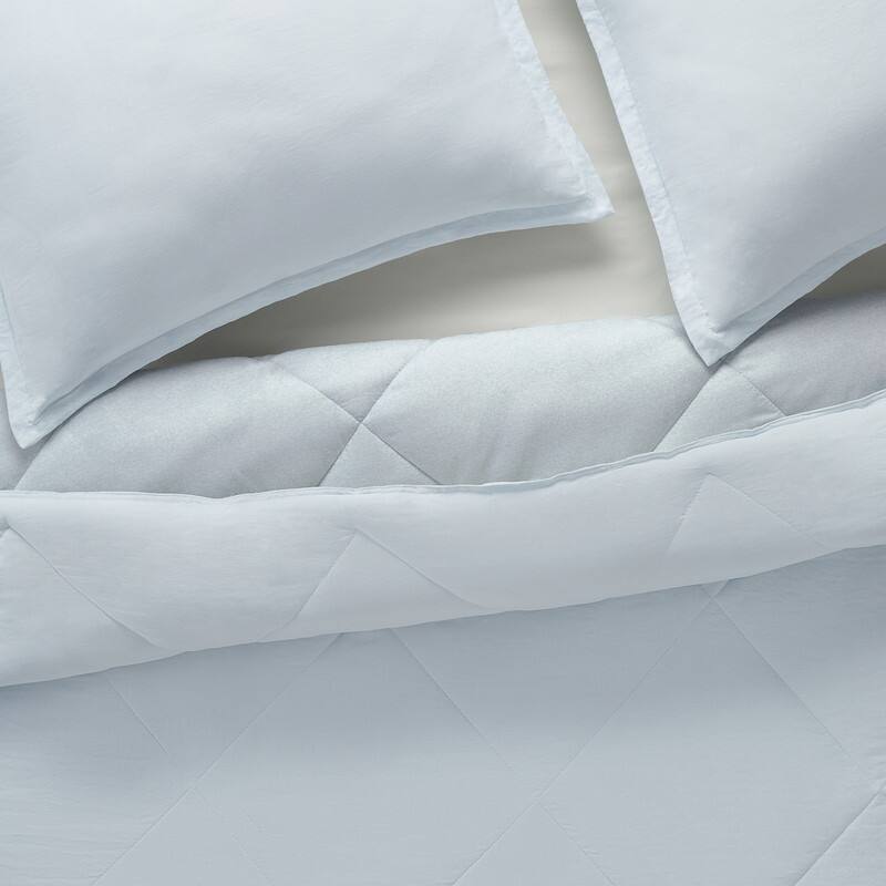 Serta Supersoft Cooling Bed Set, Reversible Bedding Comforter and Solid Sheet Set