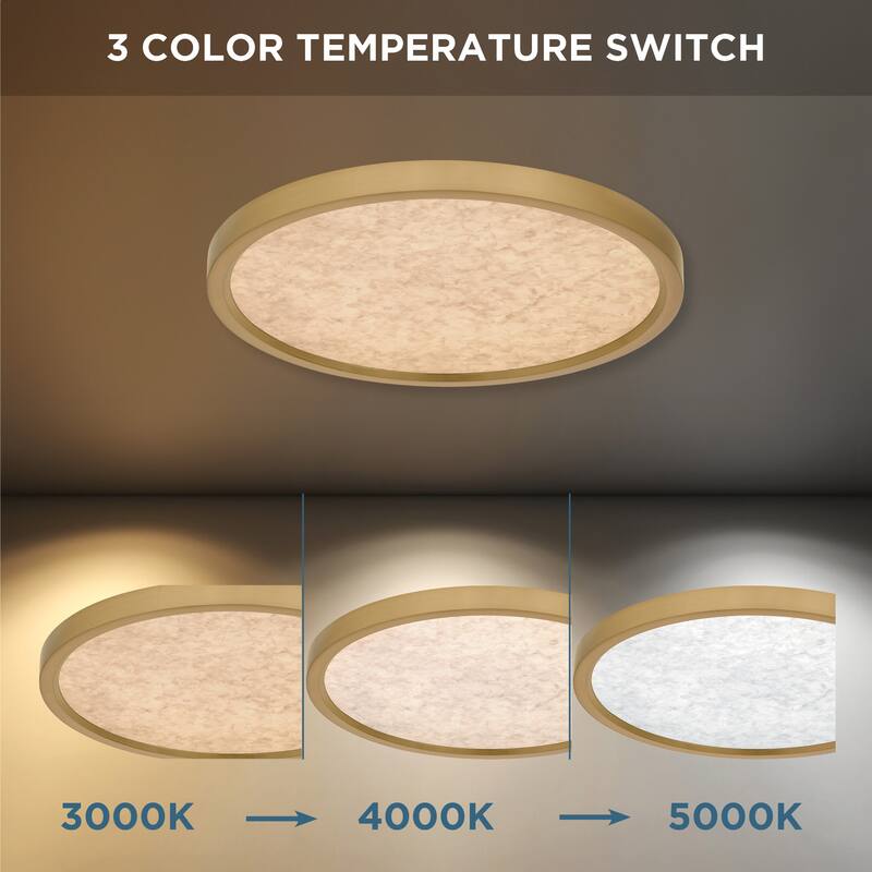 Outskirts Integrated LED Brushed Gold Flush Mount with CCT Switch