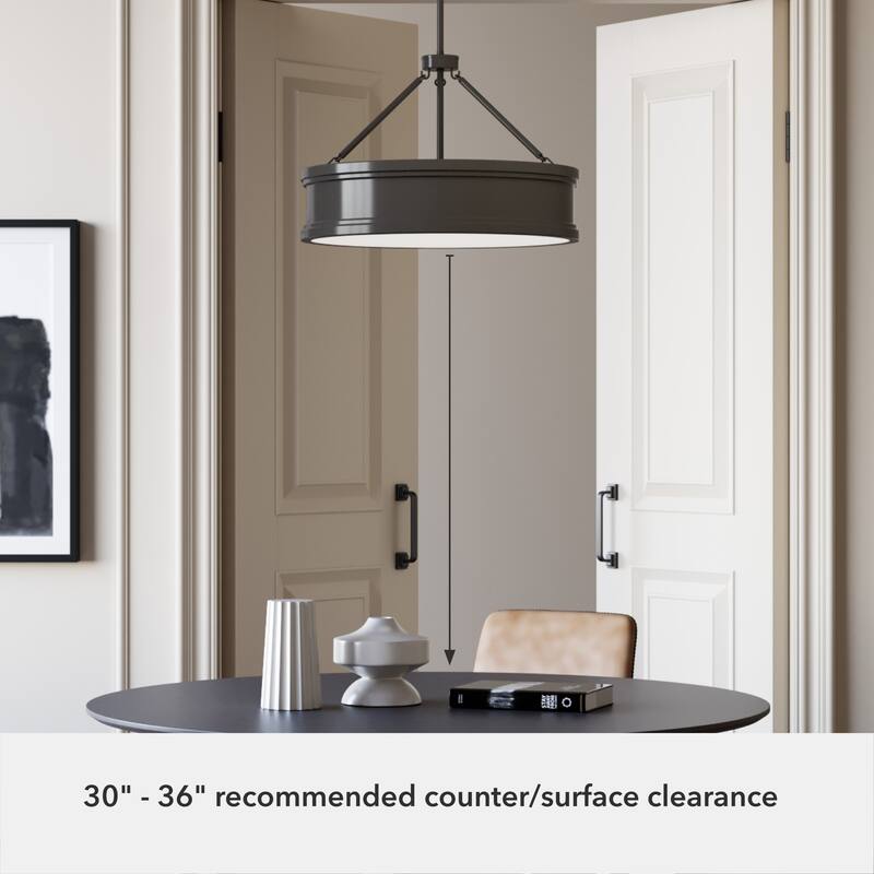 Hunter Capshaw Modern Drum Pendant - Dining Room, Entry, Kitchen Island - Contemporary, Transitional