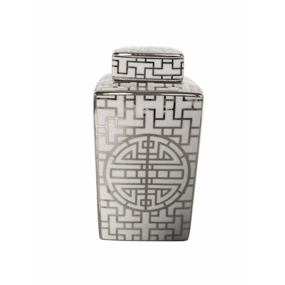 Shop Glowing Decorative Ceramic Covered Jar With Lid In White