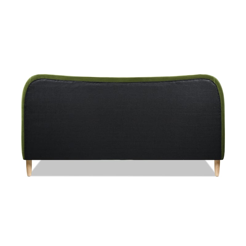 Roman Boucle Sherpa Curved Headboard Modern Platform Bed