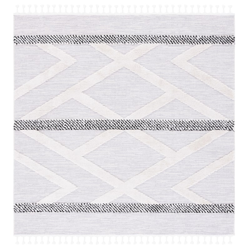 SAFAVIEH Handmade Marrakech Edeltrude Traditional Rug - 6'7" Square - Grey/Ivory