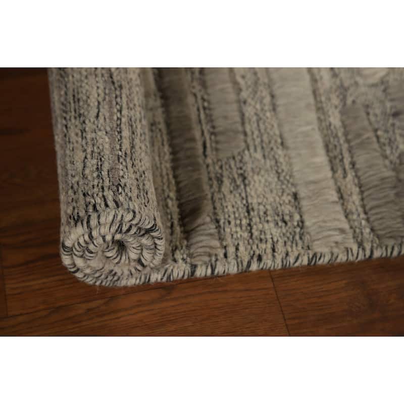 Moroccan Oriental Accent Rug Handmade Stripe Wool Carpet - 2'0"x 3'0"
