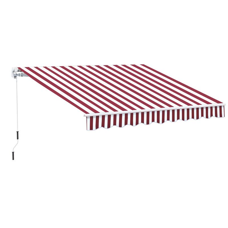 Powder coated aluminum frame retractable awning - 10' x 8' - Red