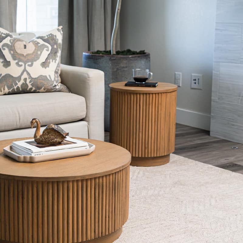 Maven Lane Dallas Round Wooden Side Table