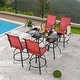preview thumbnail 3 of 23, Patio Festival 4-Person Outdoor Bar Height Bistro Dining Set
