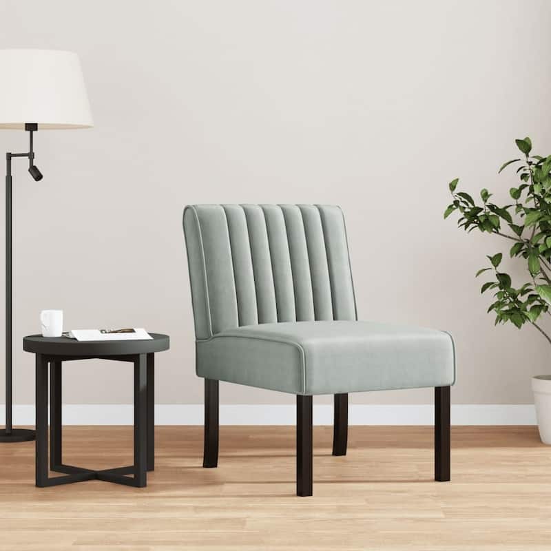 vidaXL Slipper Chair different color Velvet - 18.9" x 25.2" x 28.3" - Light gray