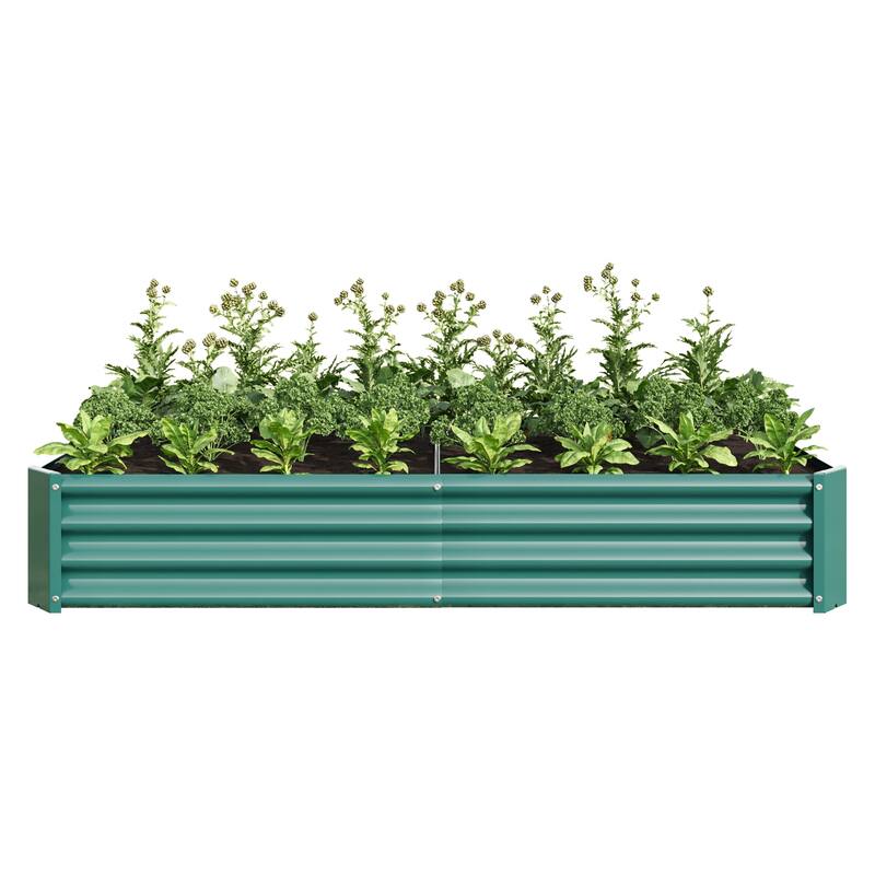 GDFStudio - Large Oval Metal Raised Garden Bed for Vegetables, Flowers, and Plants, Outdoor Backyard Planter Box