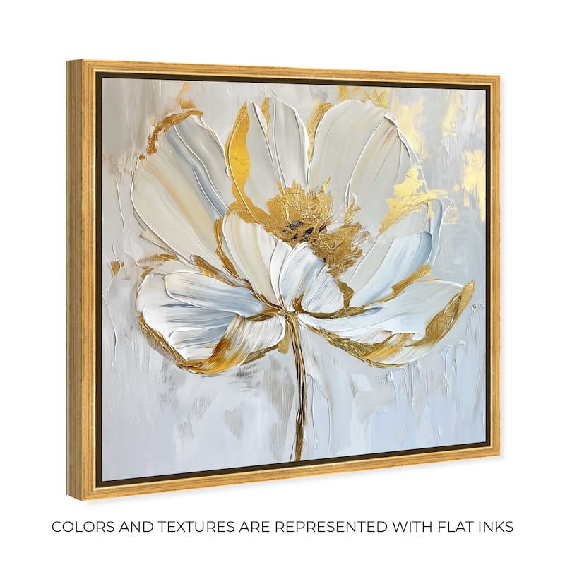 Art Remedy Gold Magnolia II Framed Floral Fine 1 Piece Canvas Wall Art