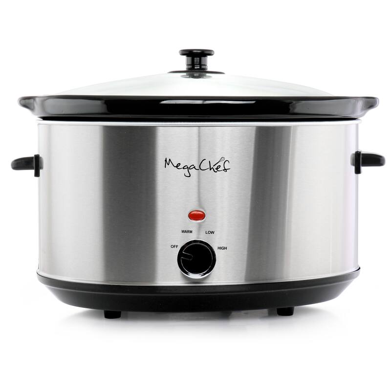 MegaChef 8 Liter Slow Cooker with Mini 0.6 Liter Warmer