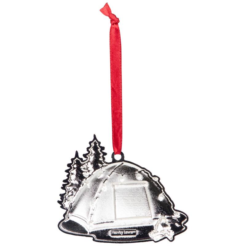 Camping Tent with Campfire Christmas Ornament - 3.25"
