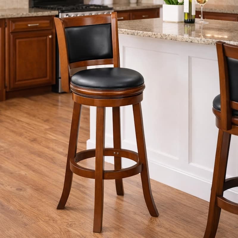 Augusta Wood Indoor Swivel Barstool