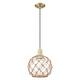 Option Antique Brass / Clear Glass with Brown Rope