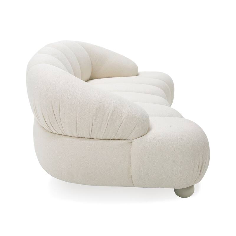 Divani Casa Duran Contemporary White Fabric Loveseat Sofa