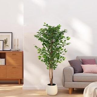 Christopher Knight Home - Sophisticated 63" Artificial Ficus Tree with Pot, Ideal for Home Décor - Wood