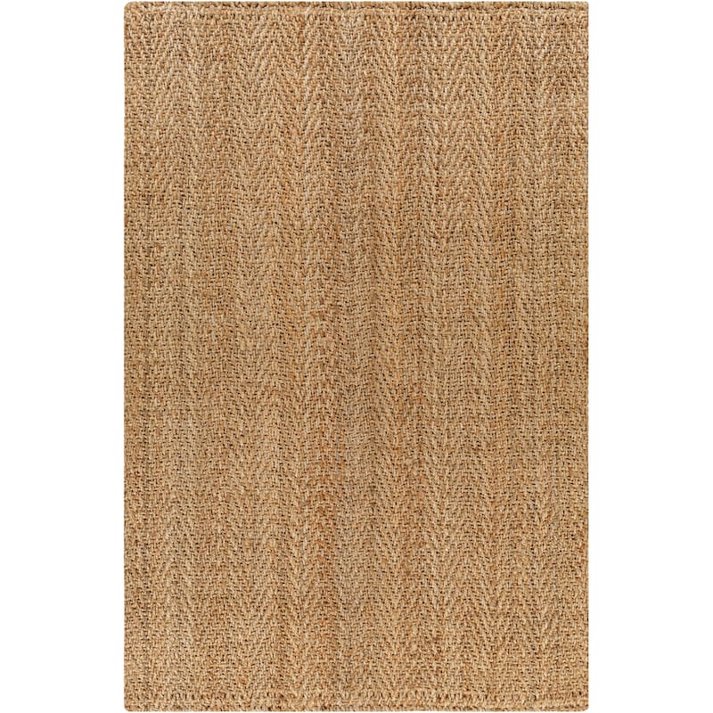Livabliss Chifa Handmade Solid Chevron Jute Area Rug