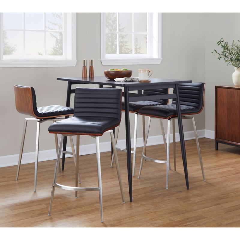Porch & Den Naldi-Mason Swivel 5-Piece Counter Height Dining Set