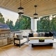 preview thumbnail 5 of 10, Modern Farmhouse Black 1-Light Outdoor Glass Pendant Light Patio Hanging Lantern - L 6.7"* W 6.7"* H 11.8"