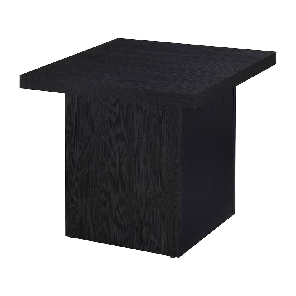 Square Engineered Laminate End Table in Black