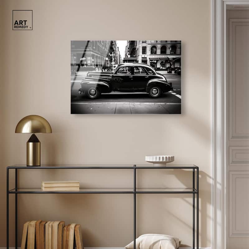 Vintage Car in New York Acrylic by Art Remedy, Ready to Hang