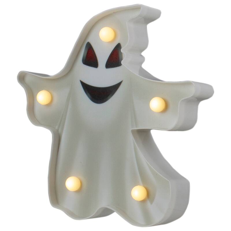 LED Lighted Ghost Halloween Marquee Sign -7" - White
