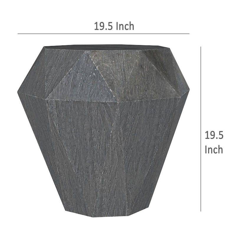 Cinti Accent Side Table, Gemstone Shape, Natural Gray Mango Wood