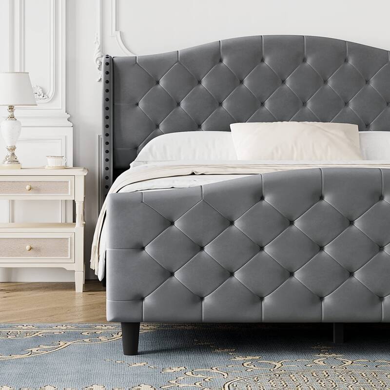 Bed Frame with Headboard and Footboard