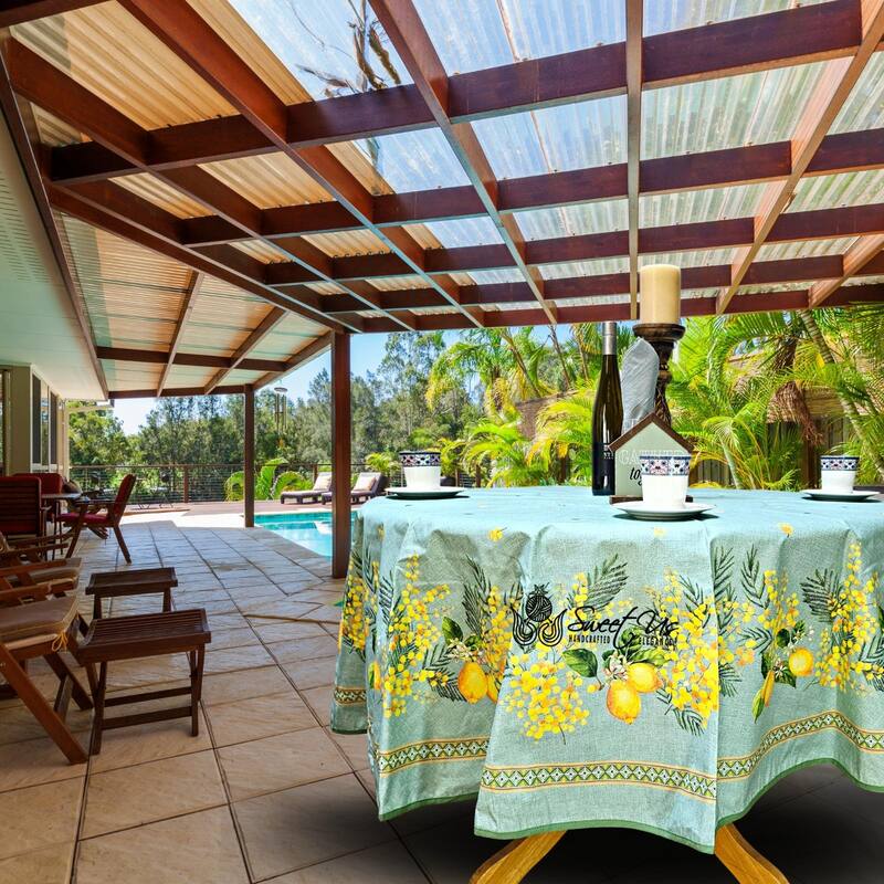 Citronnée Wipeable Tablecloth, Stain Resistant, French Acrylic
