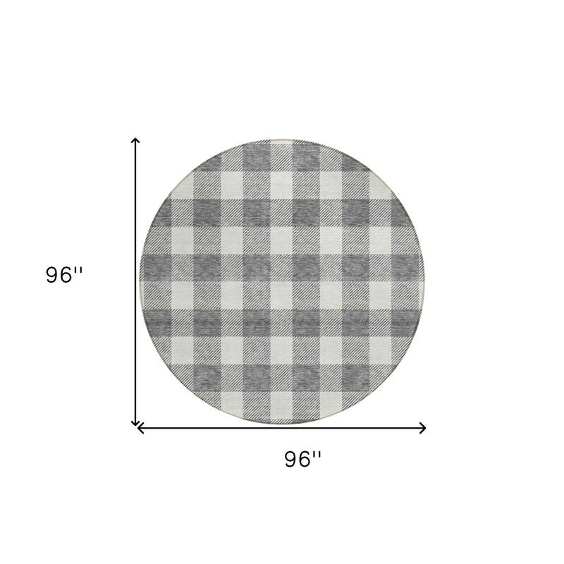 HomeRoots Plaid Transitional Rectangle Outdoor Rug