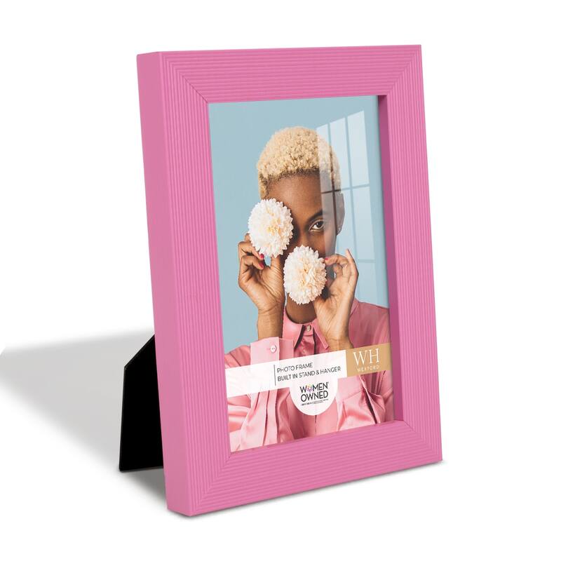 4 Piece Set Solid Wood Picture Frame - Pink - 4x6