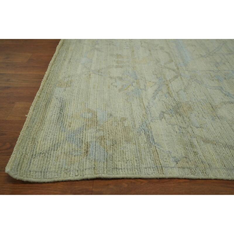 All-Over Floral Oushak Vegetable Dye Area Rug, Floral Geometric Carpet - 11' 7'' X 8' 10''