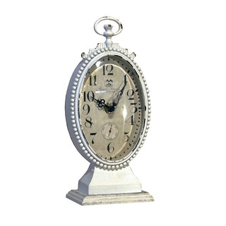 Metal Stopwatch Style Oval Table Clock - 10