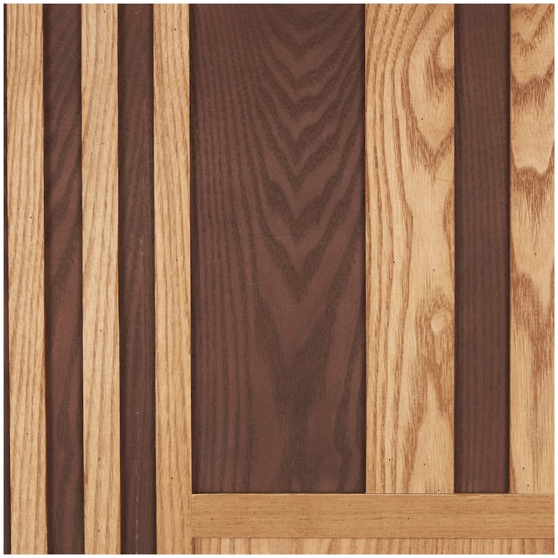 Brown Wooden Handmade Carved Two-Toned Geometric Home Wall Decor (Set of 2)