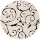 preview thumbnail 55 of 102, SAFAVIEH Florida Shag Shahin Scroll 1.2-inch Thick Textured Rug 11' x 11' Round - Ivory/Black