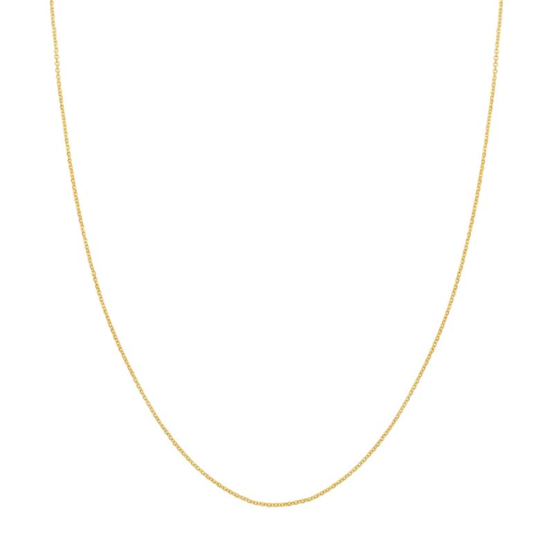Curata 10k Yellow Gold 1.05mm Diamond Cut Cable Chain Necklace (Lobster)