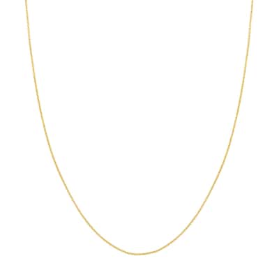 Curata 10k Yellow Gold 1.05mm Diamond Cut Cable Chain Necklace (Lobster)