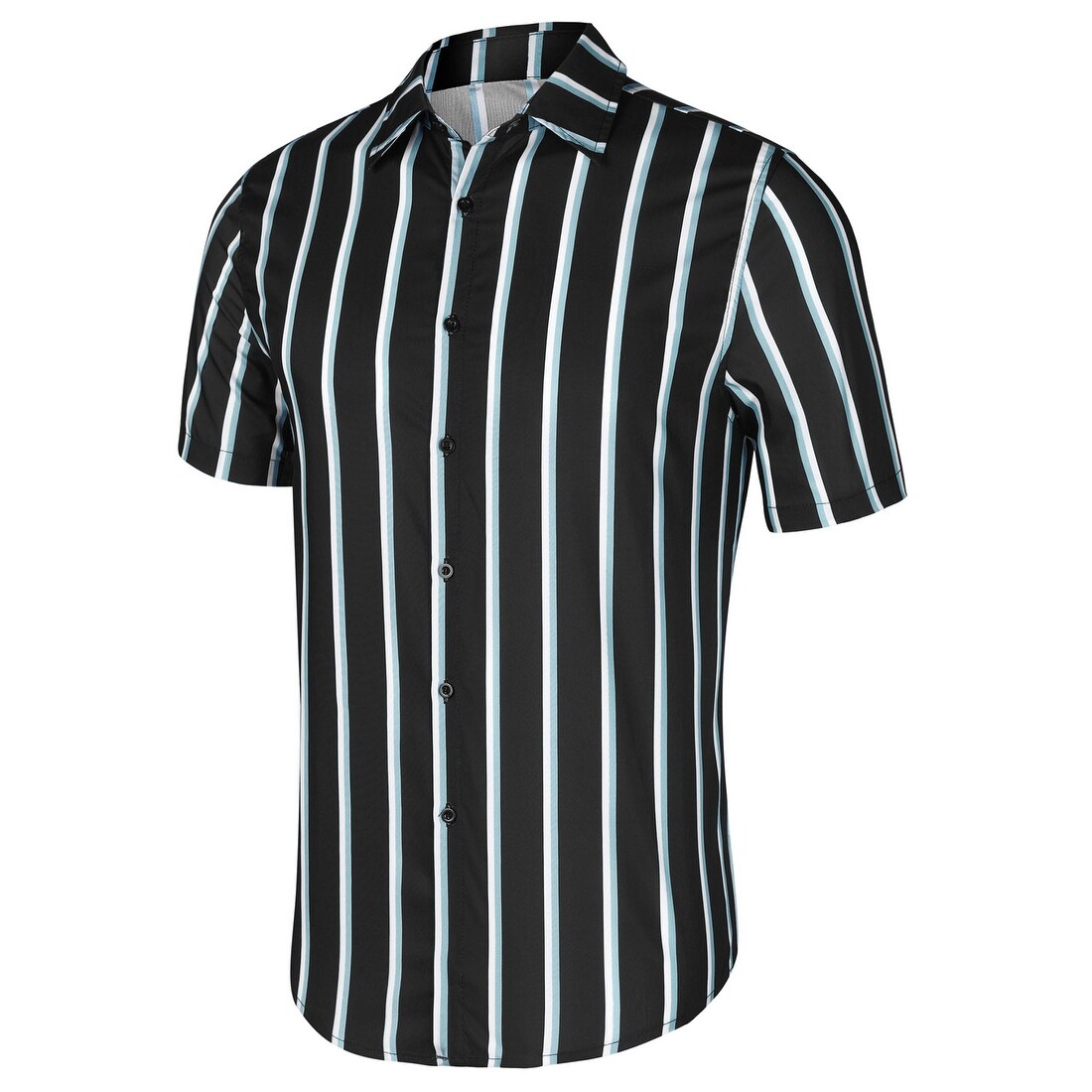 black and white striped shirt short sleeve