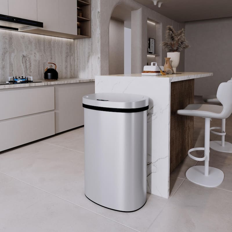 Innovaze 15.6 Gal./60 Liter Stainless Steel Motion Sensor Trash Can for Kitchen