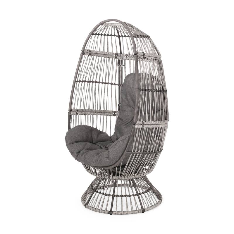 Pintan Outdoor Wicker Swivel Egg Chair by Christopher Knight Home