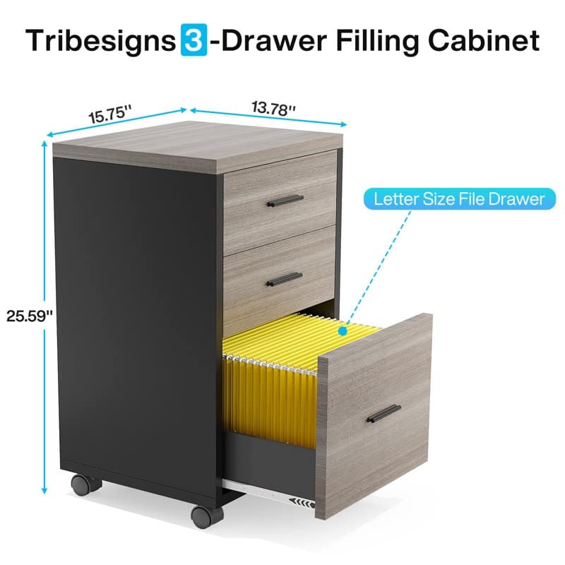 83" L-Shaped Executive Desk, Large L Office Desk with 3-Drawer Mobile File Cabinet, Business Furniture Desk Workstation
