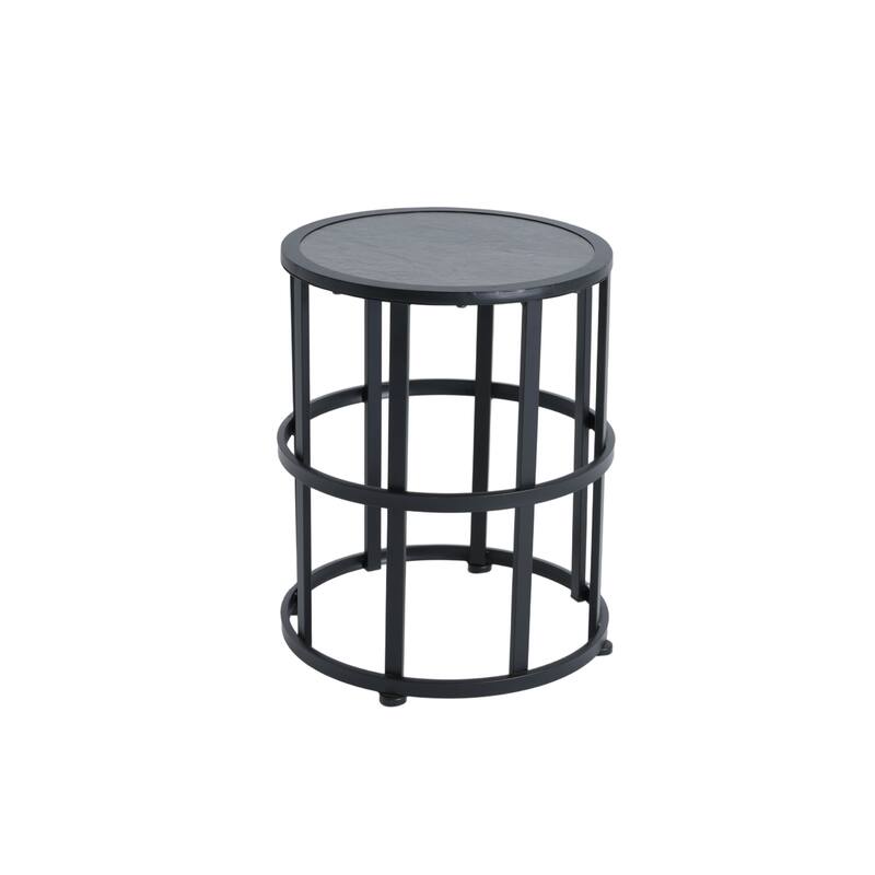 Christopher Knight Home - Mid-Century Modern Outdoor Acacia Wood Swivel Chair with Ceramic Tile Side Table