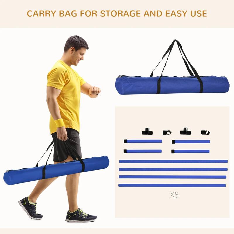 8-PCS Dog Agility Set with Adjustable Height Jump Bars, Carry Bag