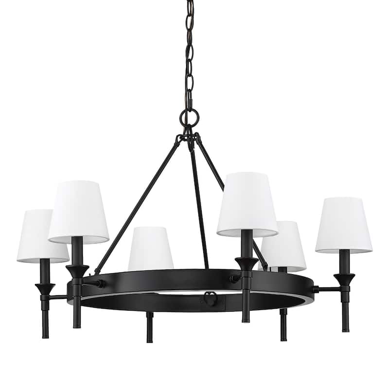 Golden Lighting 1020-6 MWS Edinburgh 6 Light 30" Wide Ring Chandelier
